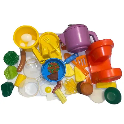 $24.99 • Buy Vintage 30+ Piece Pretend Play Food Pots Pans Playskool Teapot
