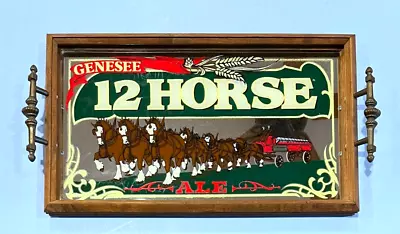 Nice Vintage Genesee 12 Horse Ale Clydesdales Beer Sign Mirror Tray Rochester Ny • $42.95