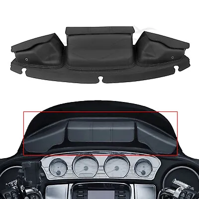 Large Motorcycle Waterproof Windshield Bag W/ 3 Pocket Pouch For Harley 14-22 • $36.98