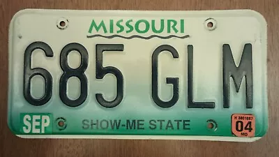 Missouri License Plate 685 GLM • $6.35