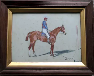 George Paice (1854-1925) 19th C Watercolour. Racehorse Avona With Jockey Up 188? • £295