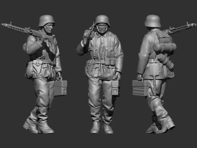 £16.50 • Buy 120mm 1/16th Scale FIG. #26 RESIN -GERMAN MG42 GUNNER CARRYING AMMO-BARGAIN