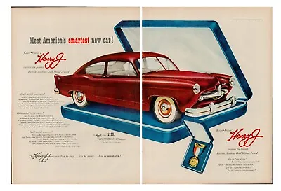 1951 Car Auto Kaiser Frazer Henry J 50s Vintage Print Ad Gold Medal Award Box • $9.94