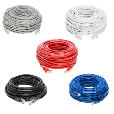 Cat5e Cable Network Wire Internet Patch Ethernet 3ft 6ft 10ft 20ft 30ft 50ft LOT • $3.88