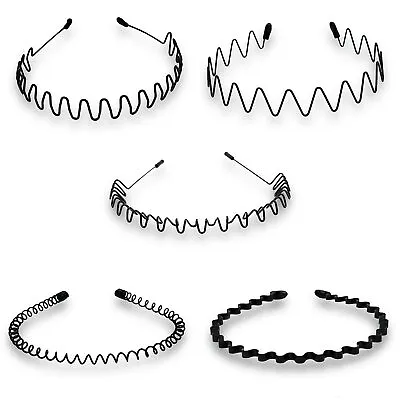 £2.89 • Buy Hair Hoop, Metal Hair Bands For Men Women's Unisex Black  Headbands Beauty Care