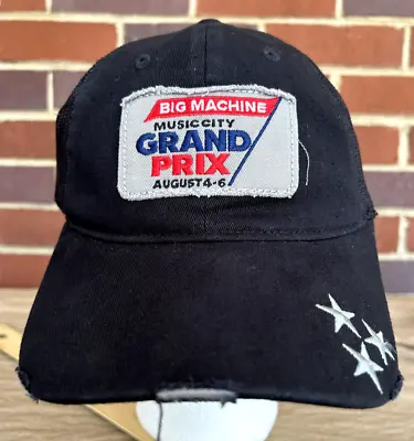 Music City Nashville Grand Prix 2023 Big Machine Black Frayed Trucker Hat • $14.92