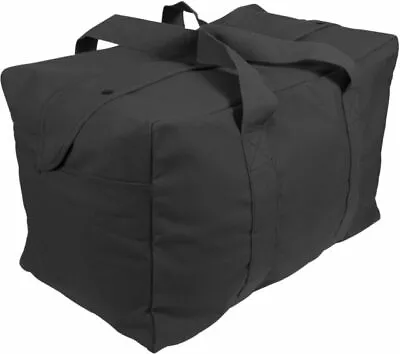 Heavyweight Canvas Black Parachute Cargo Bag Military Style 3123 • $31.99