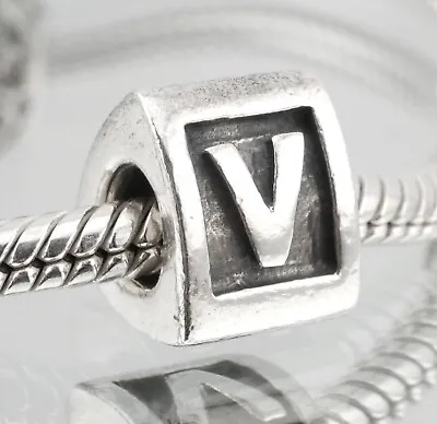 Pandora 925 Charm | Rotating Alphabet Letter V | Genuine • £18.99