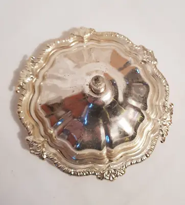£12 • Buy Vintage Round Crystal Butter / Cheese Or Jam Dish With Silver Plate Tray & Lid