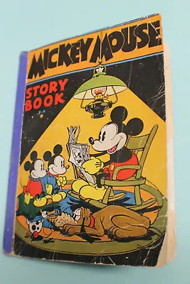 Mickey Mouse Story Book 1931   WALT DISNEY STUDIO David McKay  One Page Repaired • $159