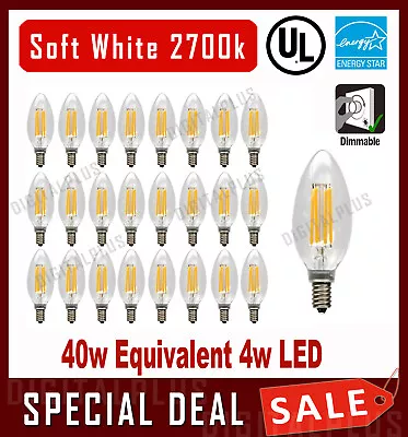 B10 LED Light Bulbs 40W Equivalent Soft White C12 E12 Base Candelabra Dimmable • $18.44