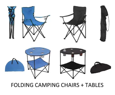 Folding Camping Chairs Table Outdoor Patio Garden Table Beach Chair Fishing Seat • £12.90