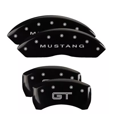MGP Caliper Covers Set Of 4 Black Finish Silver Mustang / GT (S197) • $289