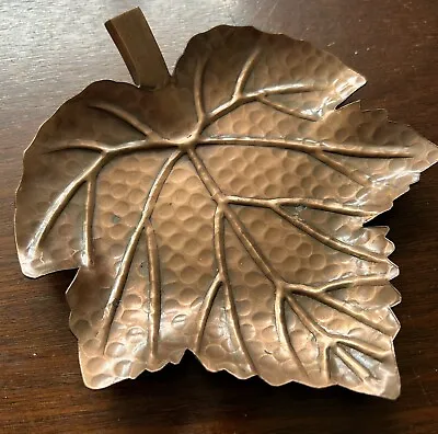 VTG Hammered Solid Copper Maple Leaf Trinket Coin Tray Dish Gift 6” Wide • $7