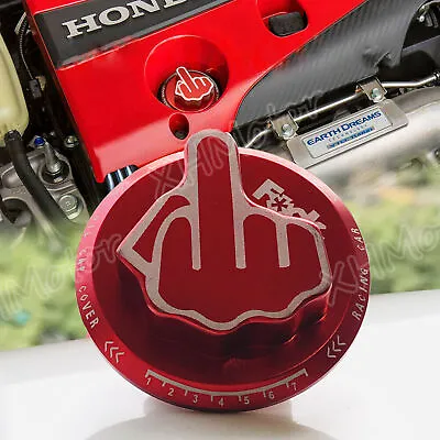 $12.74 • Buy JDM RED Screw-In Middle Finger Oil Filler Tank Cap Valve Cover For Honda Acura