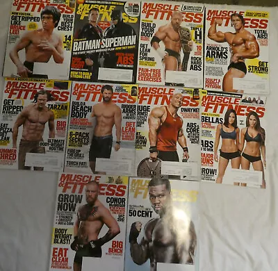 Muscle & Fitness Magazine Lot Of 10 Year 2016  Missing January  Rock Triple H • $68.99