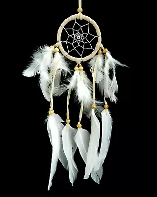 Dream Catcher CREAM Traditional Style Indian Dreamcatcher Car Bedroom 6cm SMALL • £6.99