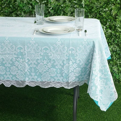 $9.94 • Buy WHITE 60x90 RECTANGLE Floral LACE TABLECLOTH Wedding Party Catering Kitchen SALE
