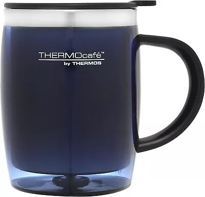 THERMOcafe Stainless Steel Inner Plastic Outer Desk Mug 450ml Blue • $15.06