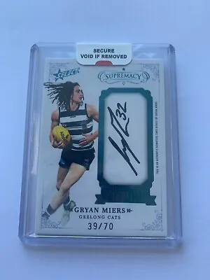 Gryan Miers Franchise Future Sig Supremacy 2021 Geelong Cats 39/70 • $260