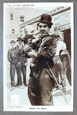 PostcardCharlie Chaplin'Charlie The Nurse'Red Letter Photocard.Essanay 1915 • £2.99