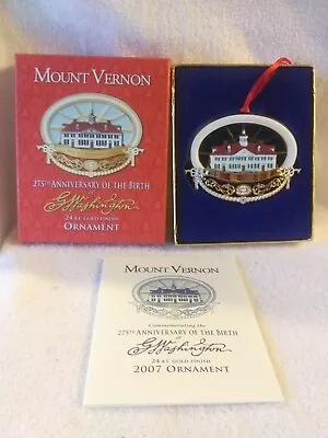 Mount Vernon George Washington 275th Anniversary  24 KT. Gold Finish Ornament • $19.99