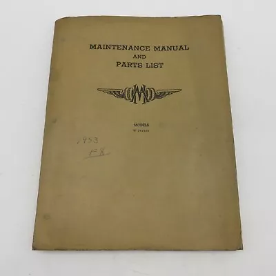 Marmon Herrington Model W Series Ford Truck Maintenance Manual Parts List 1953 • $67.50