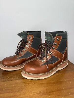 ORVIS Fly Fishing Wading Boots Felt Sole Lace Up Brown Green Outdoor Men's US 11 • $42