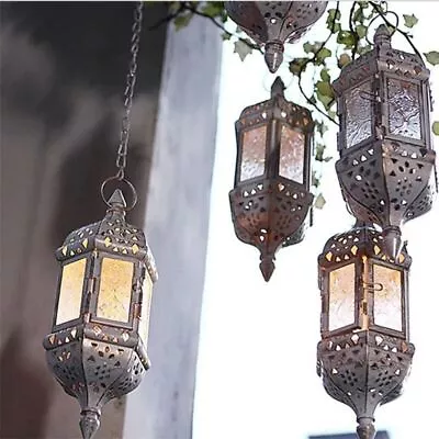 1PC Moroccan Candlestick Holder Wall Hanging Candle Holder Metal Candle Lantern✔ • £16.39