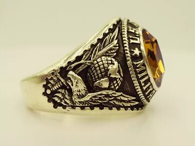 Silver 925 W 10K PLATED  MILITARY POLICE RING  MP RING  USMP  US Size 11.25 • $76.30