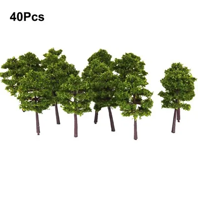 40Pcs N Gauge? Deep Green Model Trees Railway Layout Basic Scenery For Building • £10.39