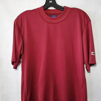 Mizuno Shirt Mens Large Short Sleeve Performance Athletic Pullover Red • $19.97