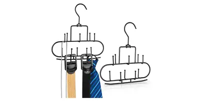 $18.09 • Buy 2 Pack Belt Hanger Organizer Swivel Tie Racks Scarf Holder Hanging Accessories