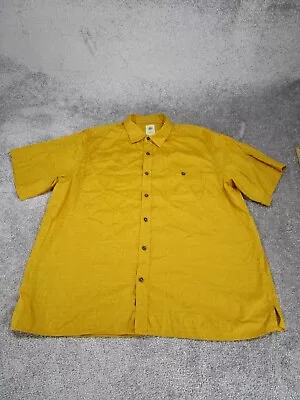 The Territory Ahead Shirt Mens Xxl 2Xl Yellow Textured Pattern Short Sleeve • $19.99