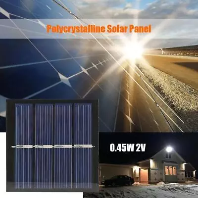 Solar Panel 0.45W 2V With 10cm Wires Solar Cell For DIY Battery Phone Charger • $6.81