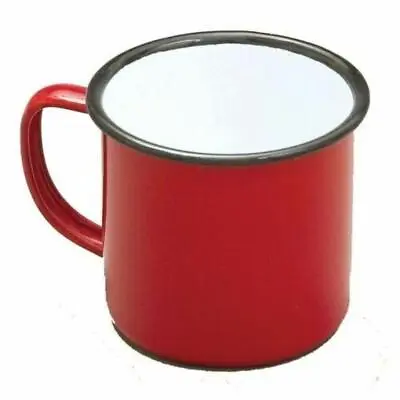 Falcon Traditional Genuine Enamel Mug 1/2pt 0.28lt Red Enamel Camping 547R • £7.49