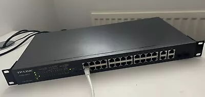 TP-LINK T1500-28PCT 24-PORT 100Mbps + 4-PORT GIGABIT PoE+ SMART RACKMOUNT SWITCH • £29.29