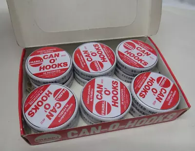 FRABILL CAN-O-HOOKS 12 FULL TINS WITH ORIGINAL STORE DISPLAY BOX NOS Milwaukee • $29.95