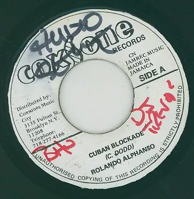 £9.95 • Buy   CUBAN BLOCKADE.  Roland Alphonso. COXSONE RECORDS 7in.