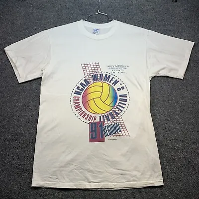 Vintage Velva Sheen Volleyball T-Shirt Large Made In USA White • $9