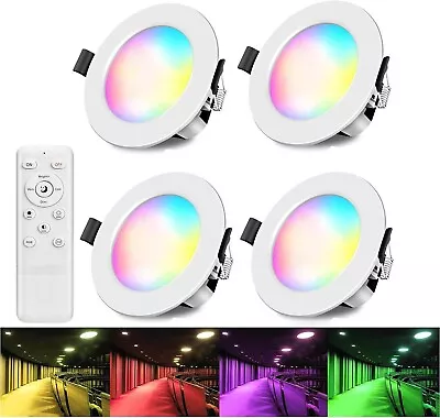 GEYUEYA Home LED Recessed Downlights Ceiling Light 5W RGBWC Colour Changing Spot • £22.99