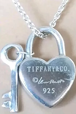 RARE Tiffany & Co Collectors Item: Peretti Signed Padlock Key Charm Necklace 19  • $280.39