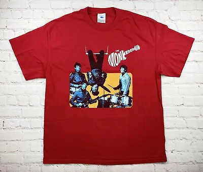 Vintage The Monkees 2002 Tour T-Shirt Men’s Short Sleeve Size XL Red Monkeemania • $34.99