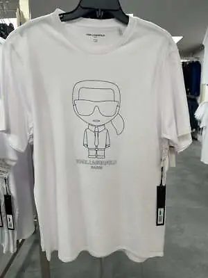 Karl Lagerfeld Men T-shirt White Cotton C10001696700001 • $28.74
