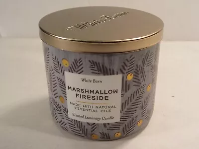 (BRAND NEW) WHITE BARN MARSHMALLOW FIRESIDE 3-WICK 14.5 Oz CANDLE W/ LID • $29.99