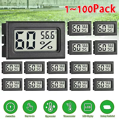 1-100PCS Mini Electronic Temperature Humidity Meters Gauge Indoor For Greenhouse • $6.05