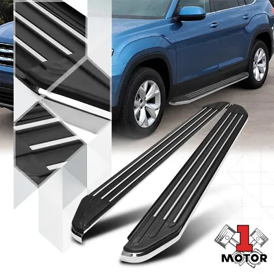 Black W/Polished Trim 5.5  Aluminum Running Step Board Bar For 18-19 VW Atlas • $235.50