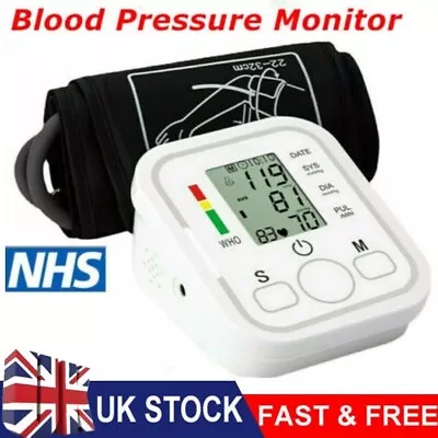 Digital Automatic Blood Pressure Monitor Upper Arm BP Machine Heart Rate • £8.76
