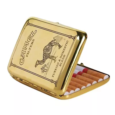 Metal Cigarette Case Hold 16 Cigarette Vintage Copper Camel Smoking Boxes Gifts • $33.99