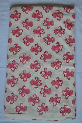 Print_1430 Octopus Print Hand Block Printed Fabric Made By Indian 2.5 Yard • $16.73